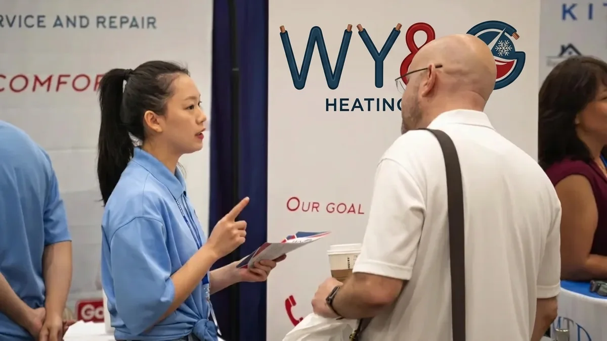 WY&G team member at the booth